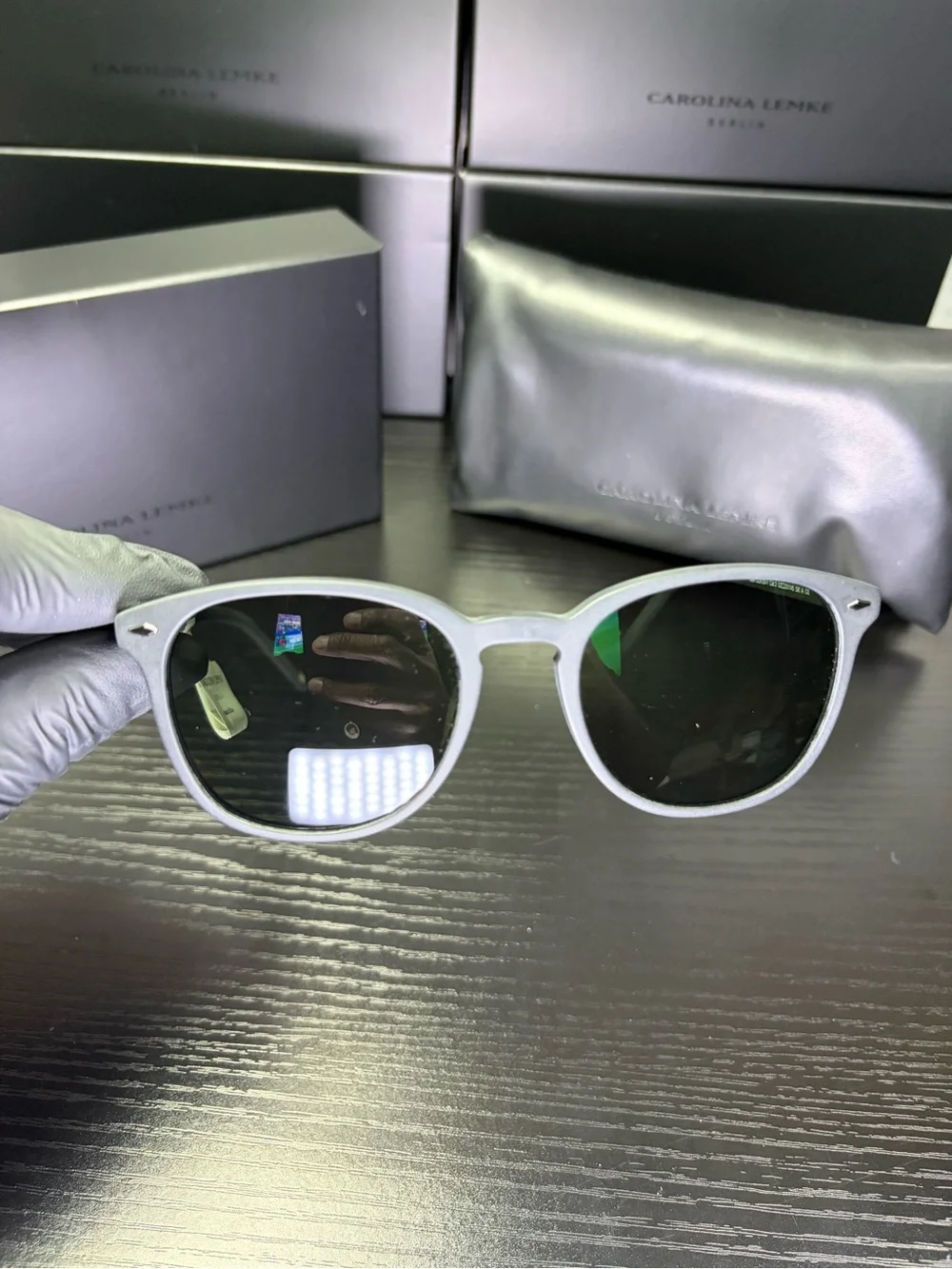 Carolina Lemke Women's Black Frame Sunglasses